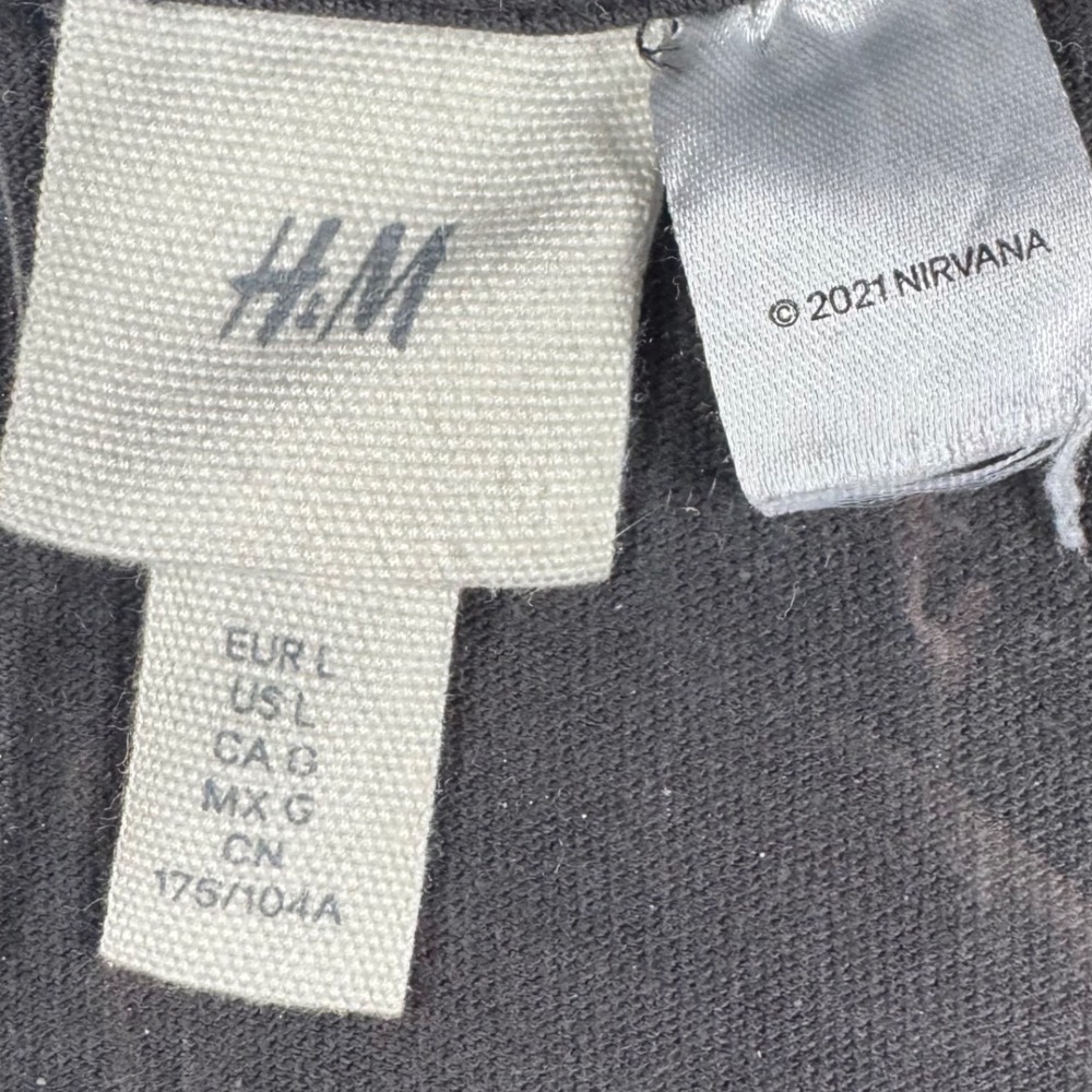 H&M Nirvana T-Shirt Mens Large Gray In Utero Angel Graphic Tee Grunge Streetwear - Picture 4 of 6